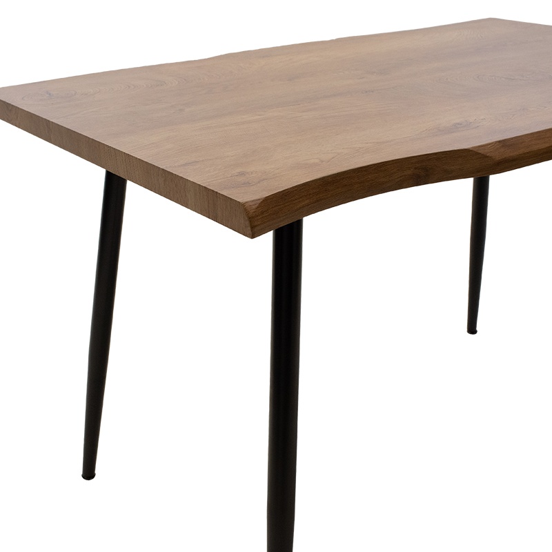 Set masa si scaune 5 buc Neve-Parker Negru 120x80x75 cm