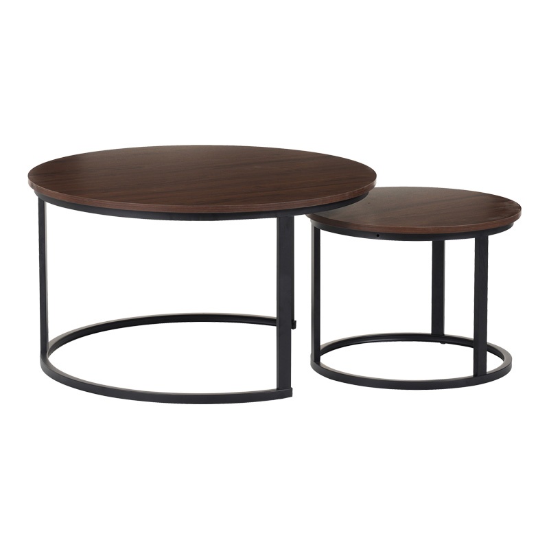 Set Masuta de cafea 2 buc Solme I Nuc 80x80x45 cm - 1 | YEO