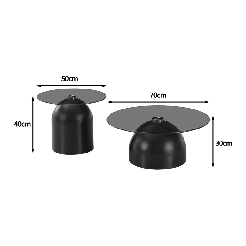 Set masute de cafea, 2 buc, Barel, Pako, Cappuccino 70x70x43 cm - 4