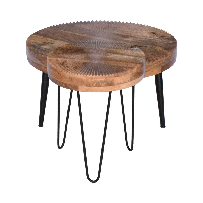 Set masute de cafea, 2 buc, Lemia, Pako, Natural 77x77x40 cm - 4