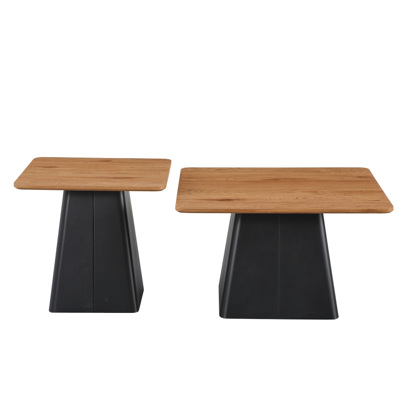 Set masute de cafea, 2 buc, Square, Pako, Negru 70x70x40.5 cm - 3