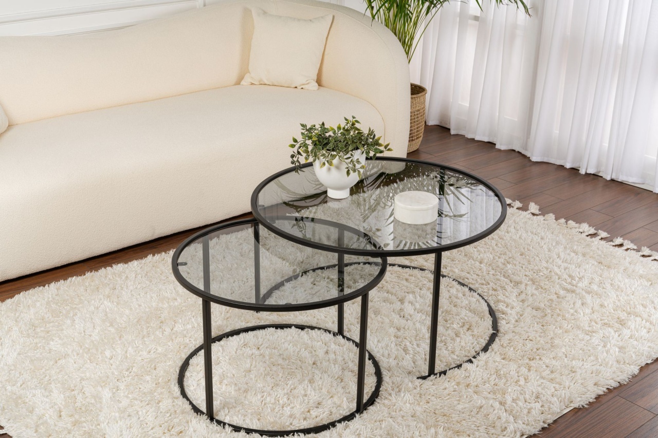 Set masute de cafea Aurum Negru