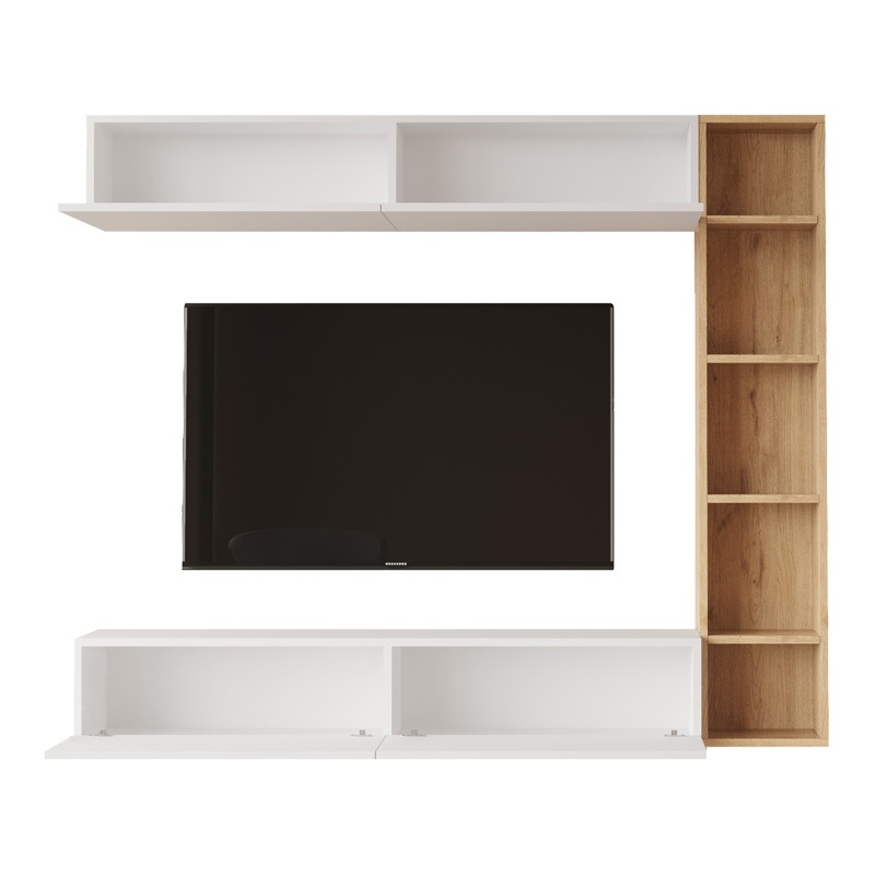 Set mobilier living Compo, Pako World, Alb-Natural, 169x25x143 cm - 3 | YEO