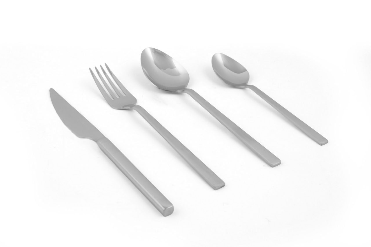Set tacamuri 24 bucati Cubuk24 Argintiu 22x2 cm - 1 | YEO
