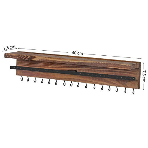 Suport bijuterii, Songmics, Maro-Negru, 40x7.5x7.5 cm - 4 | YEO