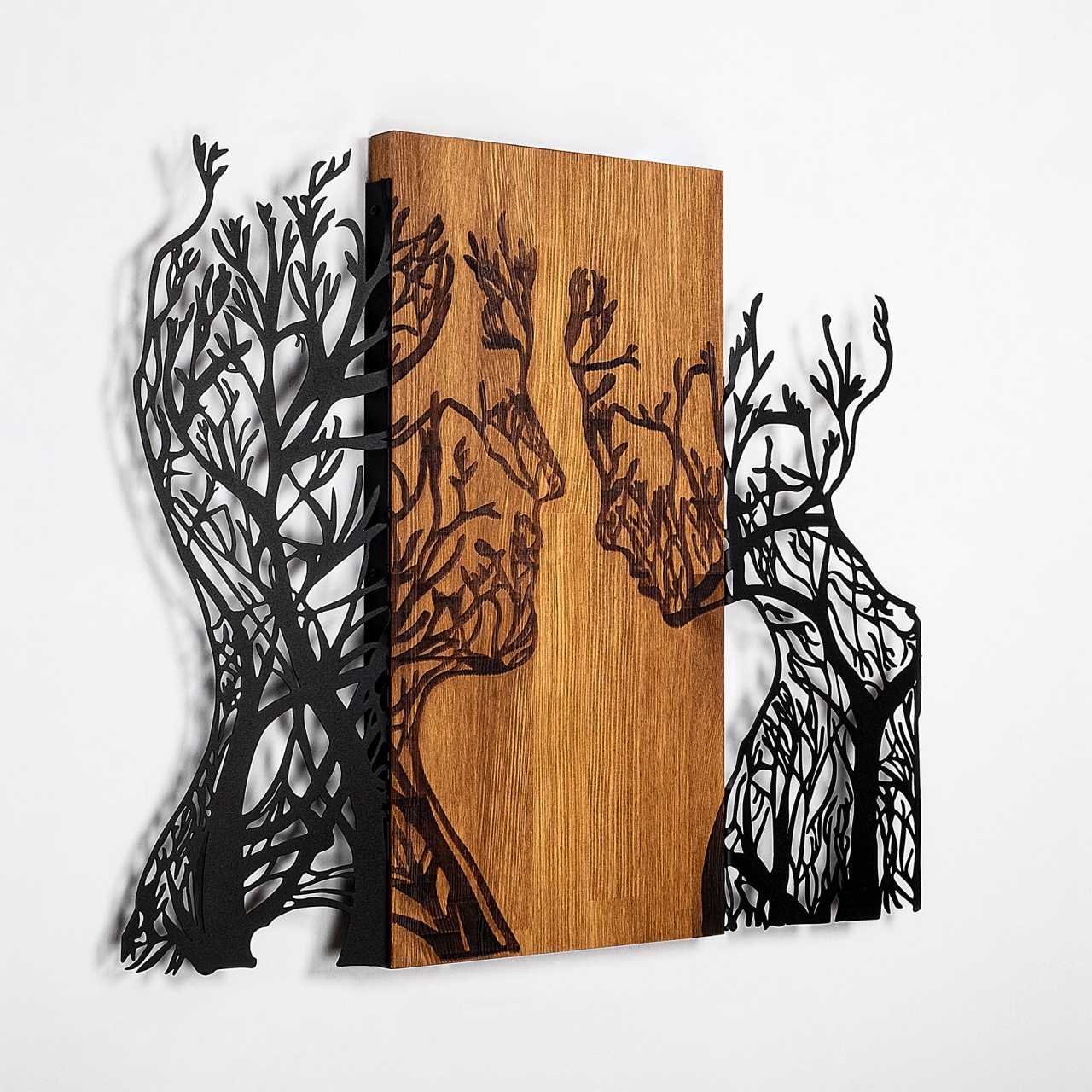 Tablou din lemn si metal Tree Nuc 58x70 cm - 4 | YEO