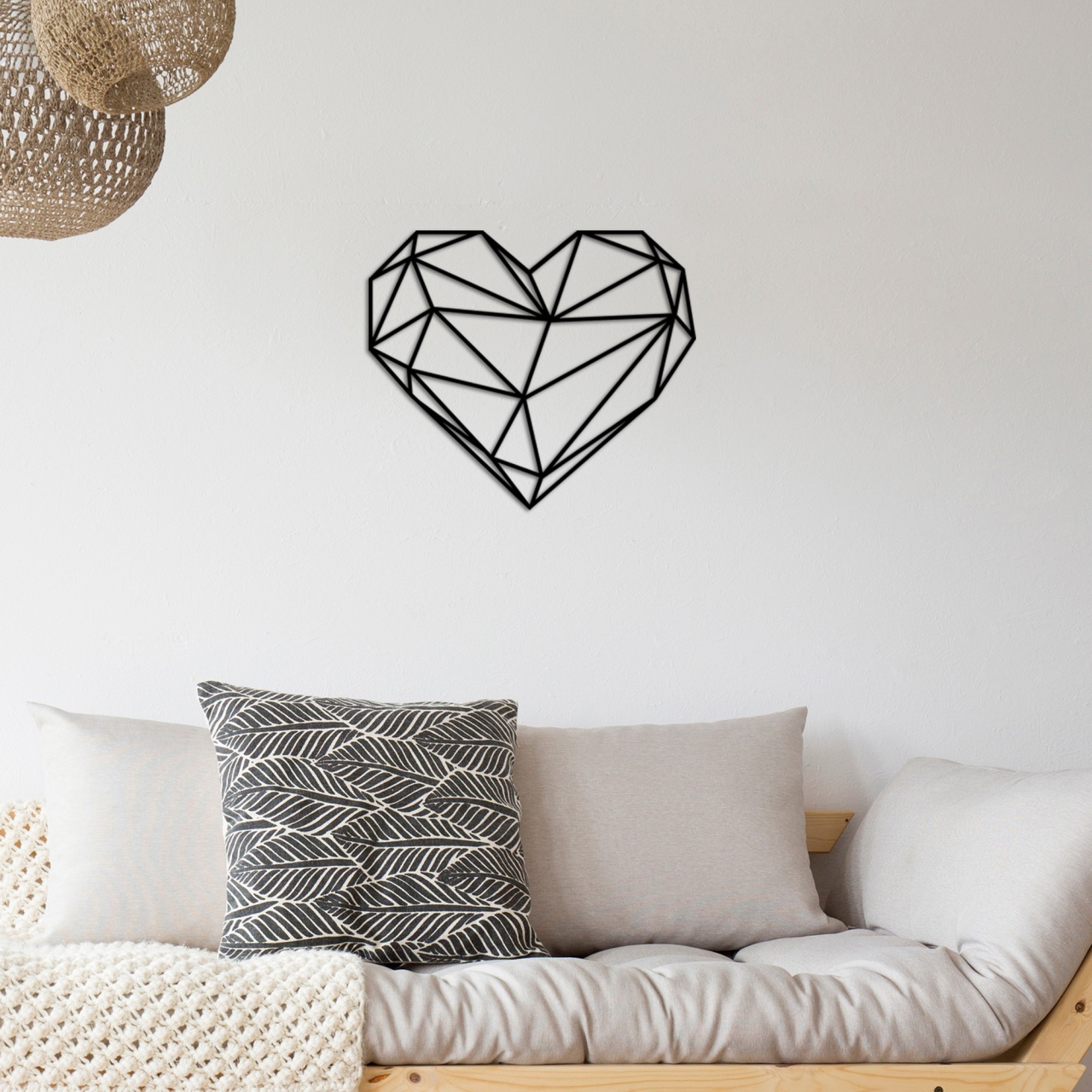 Tablou metalic Heart Negru 47x40 cm - 2 | YEO