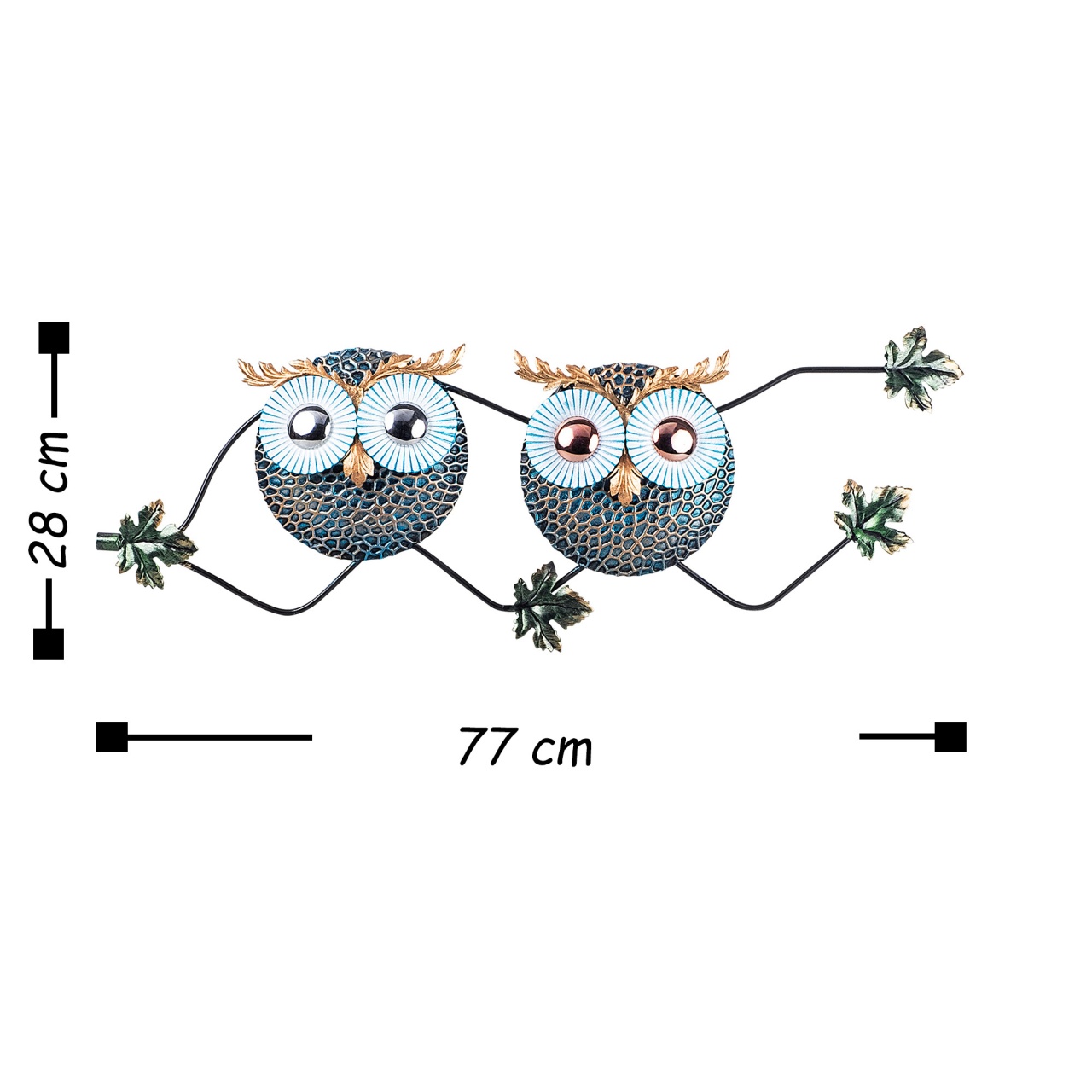 Tablou metalic Owl Multicolor 77x28 cm