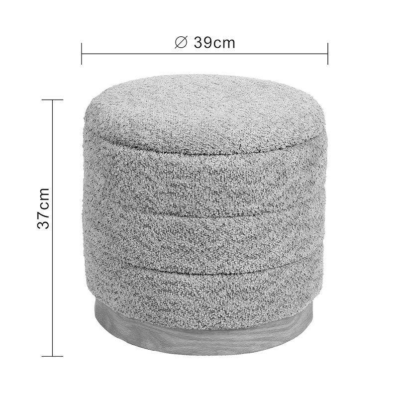 Taburet cu depozitare, Pelen, Pako, Gri 39x39x37 cm - 4