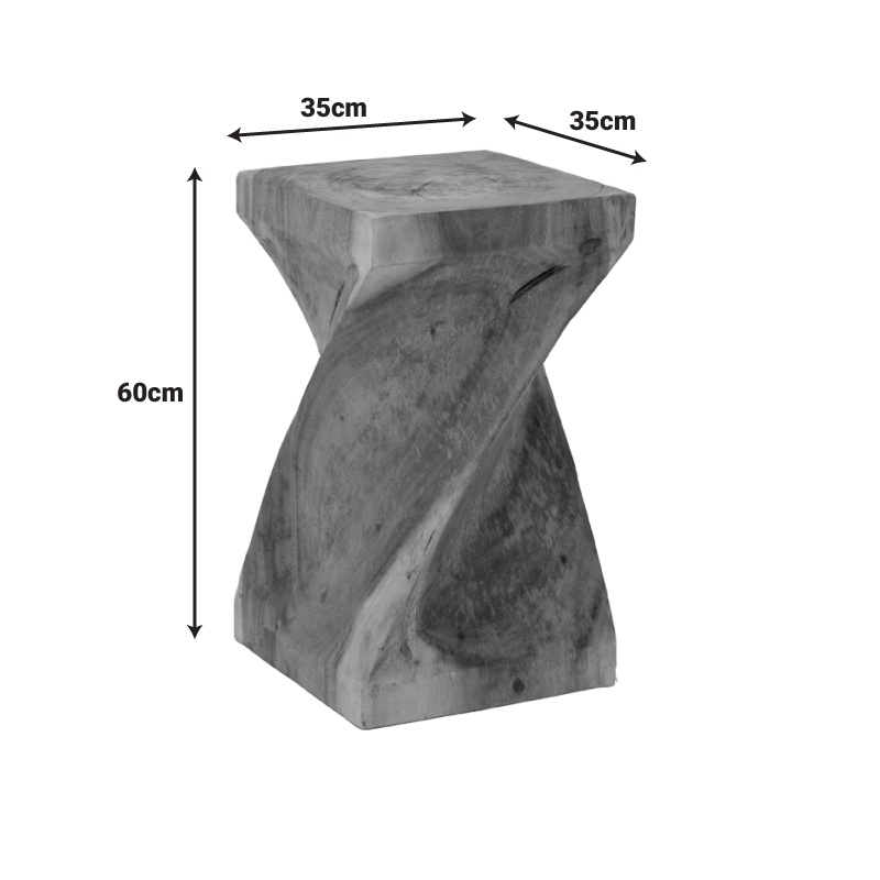 Taburet lemn masiv, Cruz, Pako, Natural 35x35x60 cm - 4