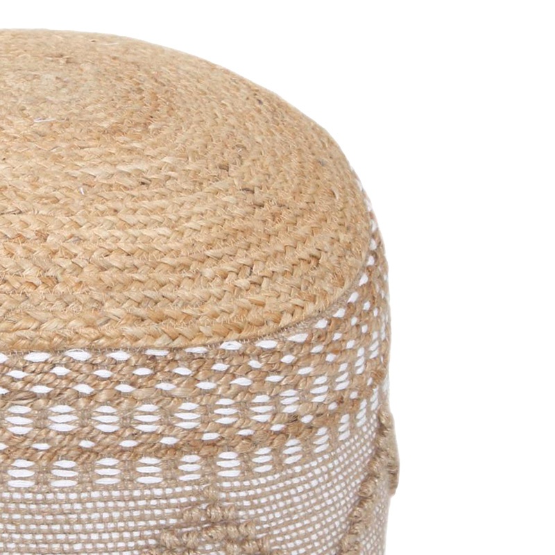 Taburet Puf Pallo Boho, Pako World, Iuta-Bumbac, Natural, 40x30 cm - 1 | YEO