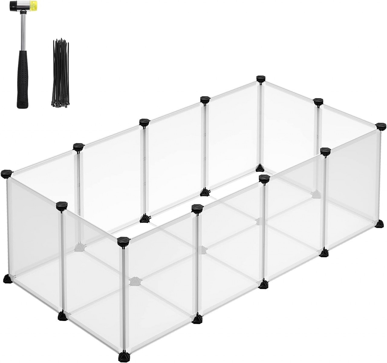 Tarc pentru animale de companie, modular, , Songmics, Alb, 125x63x42 cm - 1 | YEO