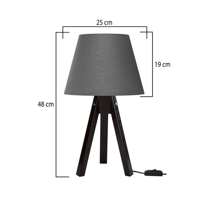 Veioza Adeck, Pako World, E27, Maro-Gri, 25x25x45 cm