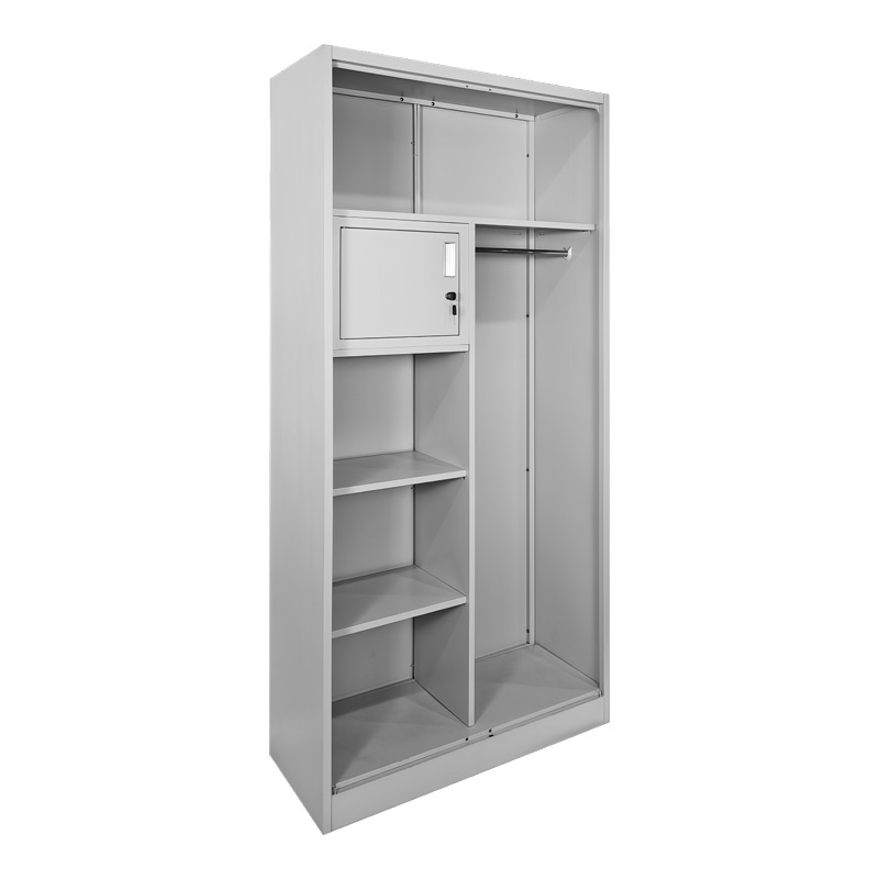 Vestiar metal cu seif Zogi Gri deschis 90x45x180 cm - 2 | YEO