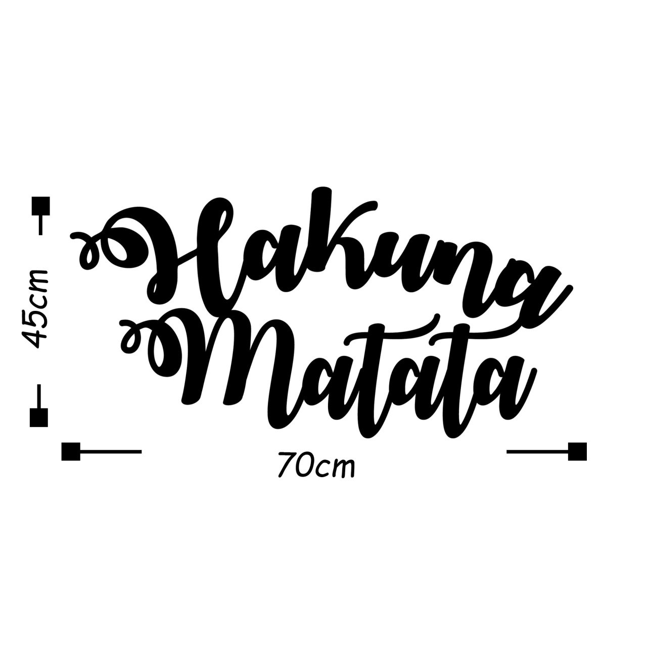 Accesoriu decorativ de perete metalic Hakuna Matata Negru 70x35 cm