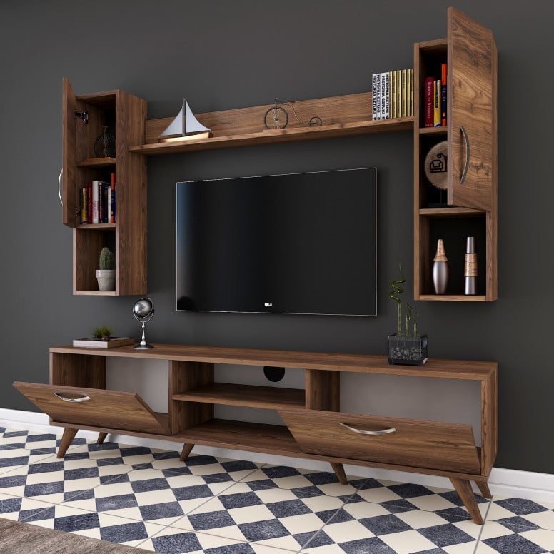 Ansamblu Comoda TV M27 Walnut - 5 | YEO