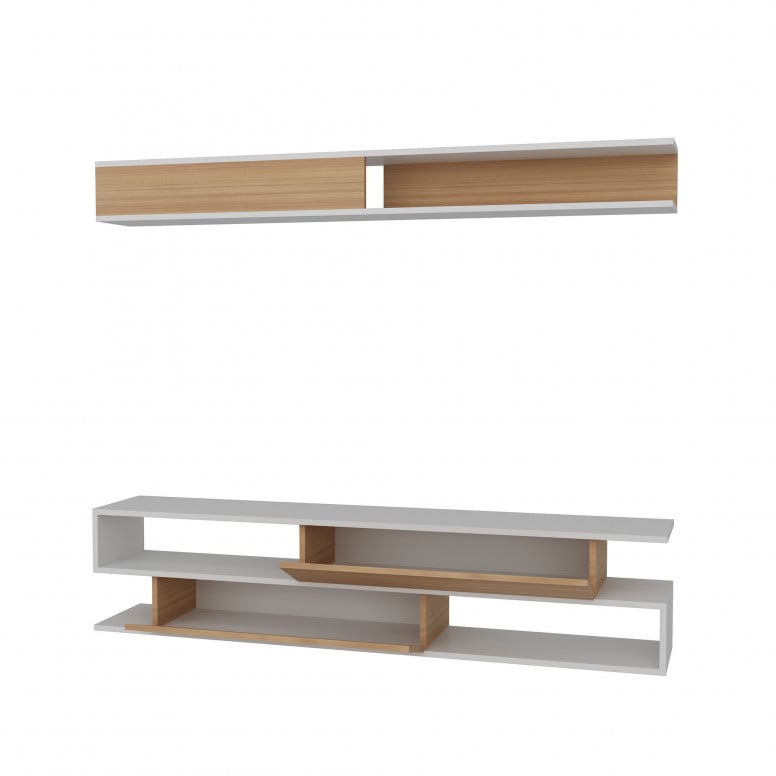 Ansamblu Comoda TV Sims Alb-Teak - 5 | YEO