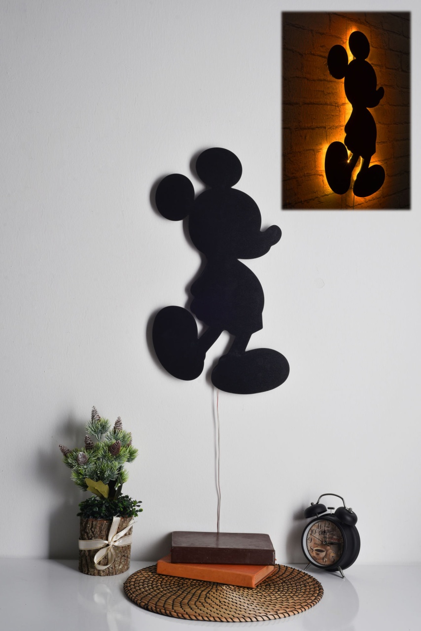 Aplică de perete LED decorativă Mickey Galben 32x50 cm