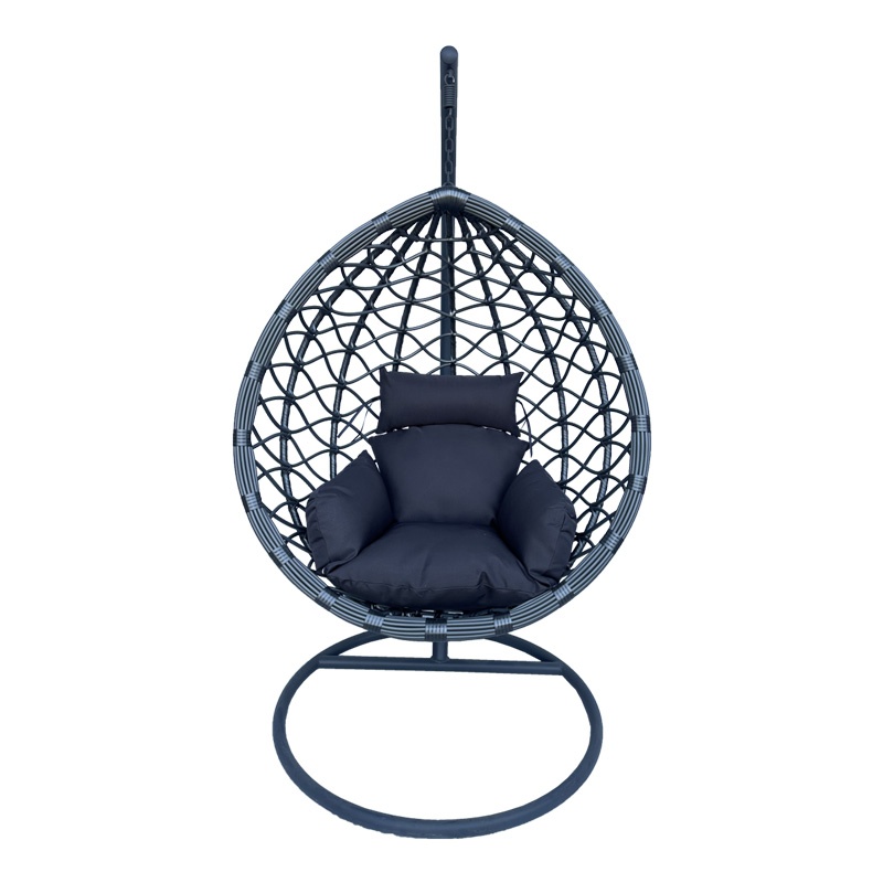Balansoar Lyere, Pako World, Gri, Ratan, 120x108x195 cm
