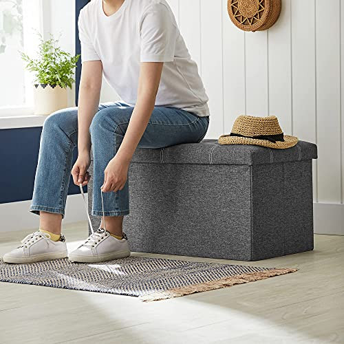 Bancuta hol cufar cu depozitare, Songmics, Gri, 76x38x38 cm - 3 | YEO