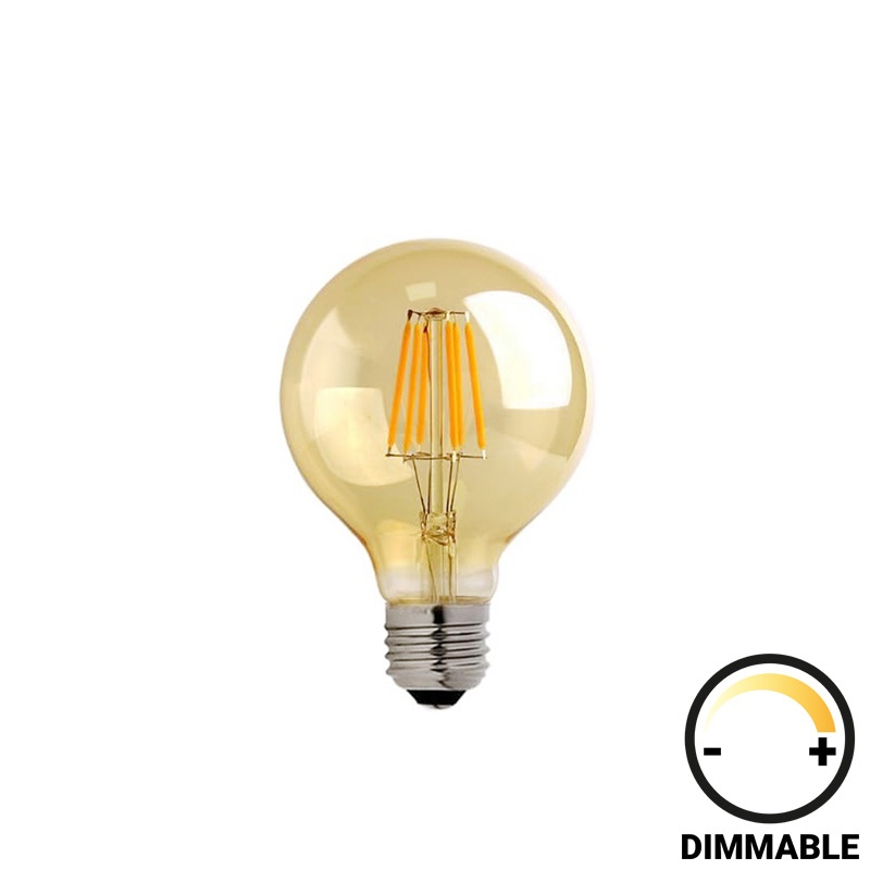 Bec LED G80 Dimmabil 8W E27 Amber 8x8x12 cm