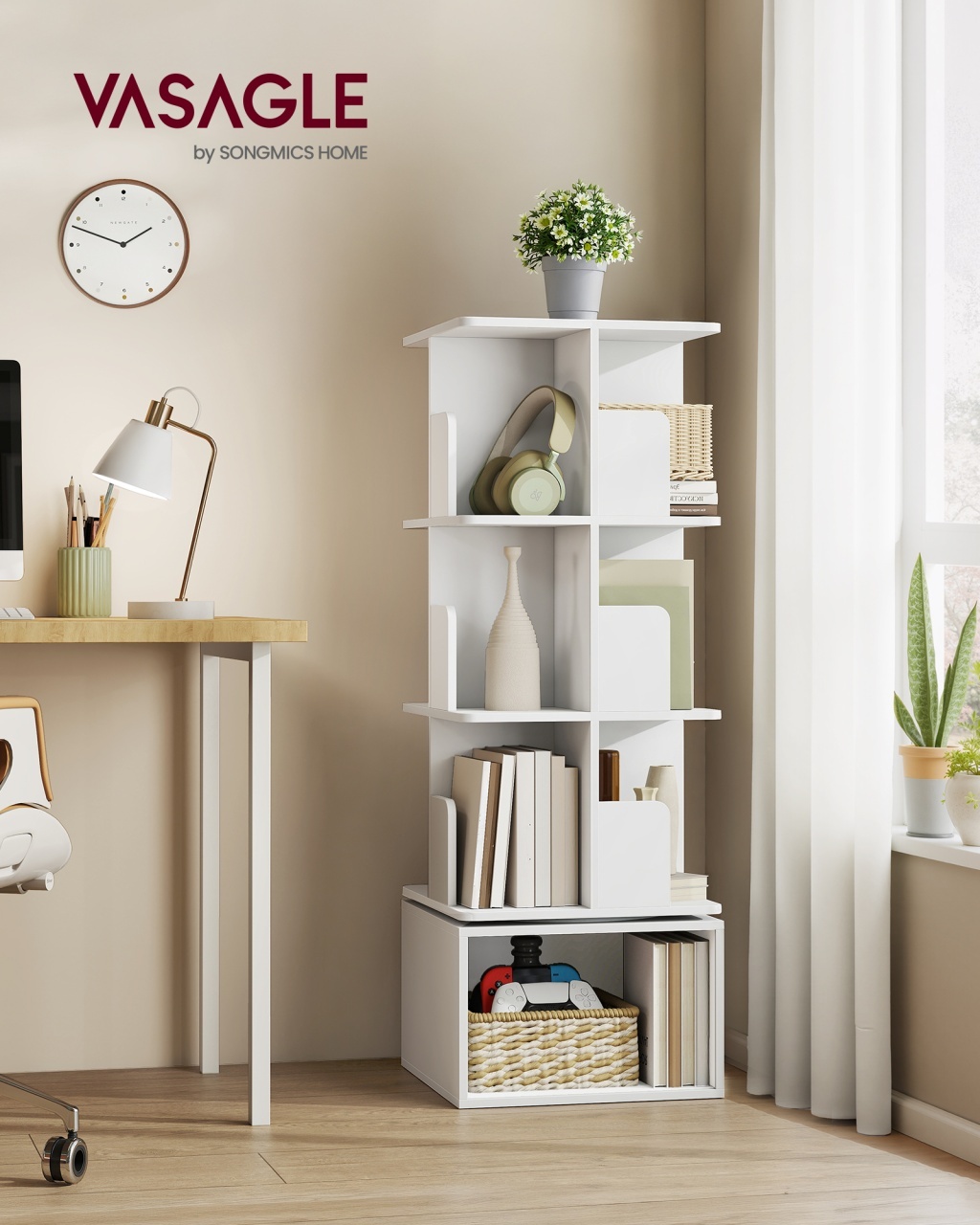 Biblioteca Alba Alb 40x40x124.6 cm