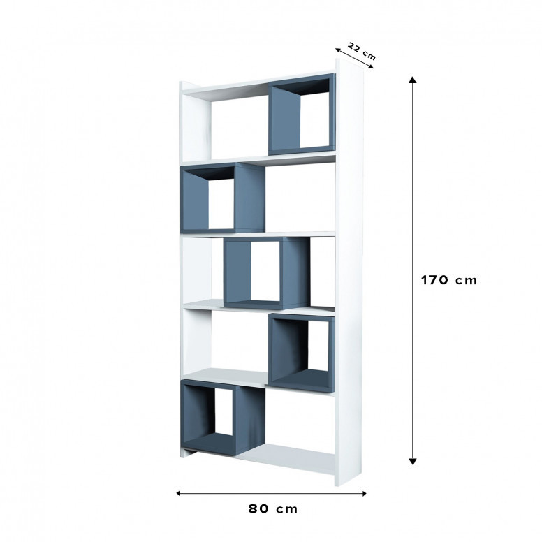 Biblioteca Box Alb-Blue - 4 | YEO