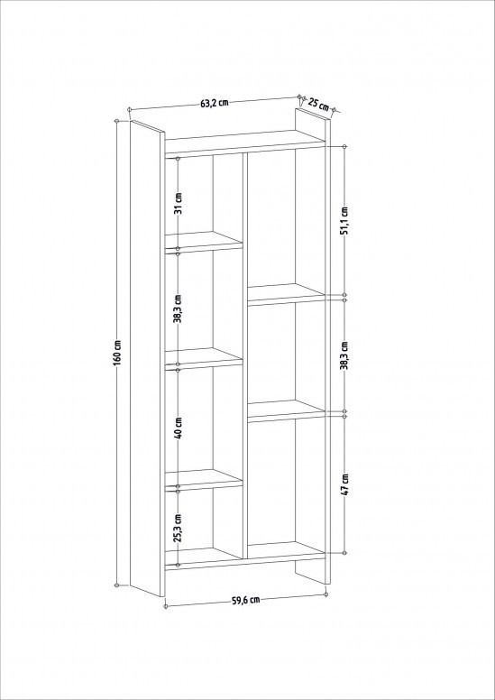 Biblioteca Eden - Alb, Oak - 3 | YEO