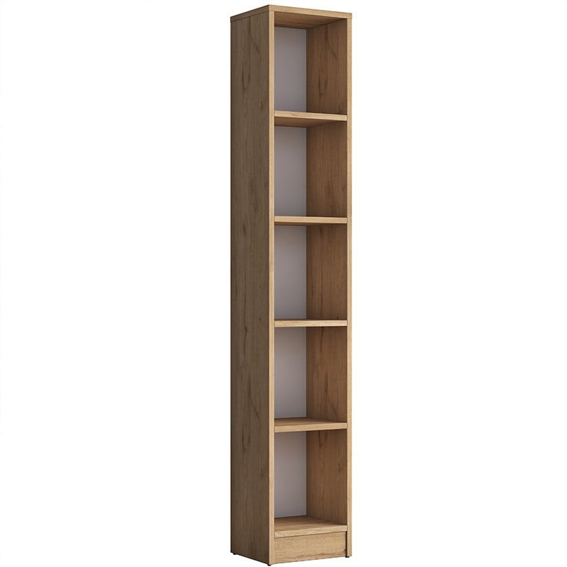 Biblioteca Goldie, culoarea nuc - alb 30x25x170 cm