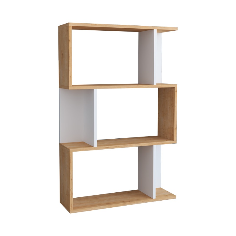 Biblioteca Kadu, Pako World, Stejar-Alb, 72x22x108 cm