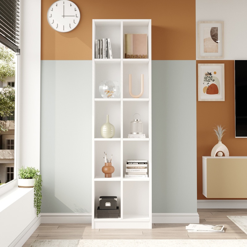 Biblioteca Otec, Pako World, Alb, 51x25x180 cm - 2 | YEO