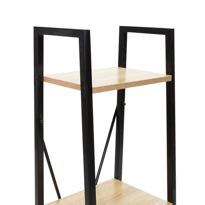 Biblioteca Ramon Natural-Negru 34x32x32x148 cm - 2 | YEO