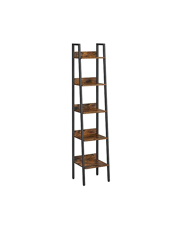 Biblioteca tip scara, Vasagle, 5 rafturi, LLS109B01, Maro Rustic