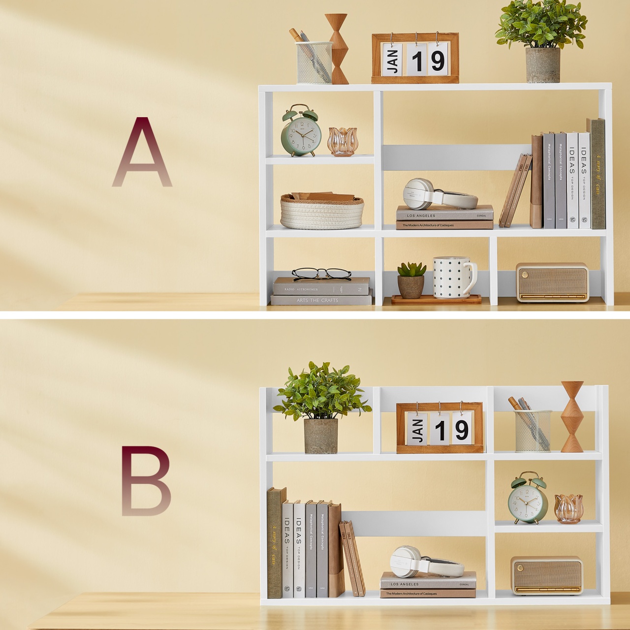 Biblioteca Vasagle, Alb, LBC815W14, 80 x 20 x 50 cm - 4 | YEO