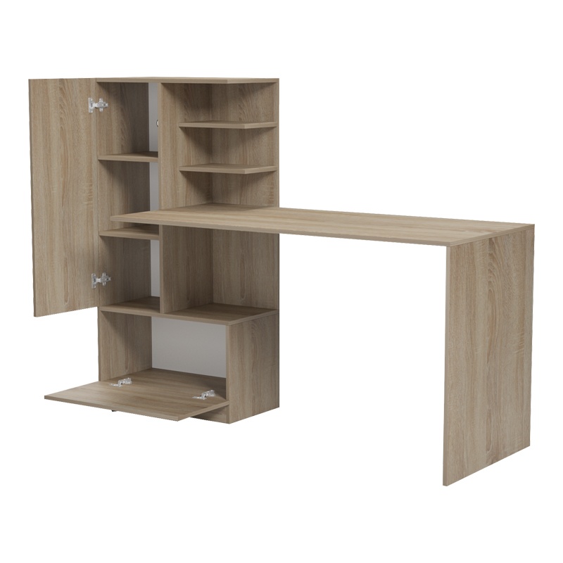 Birou cu biblioteca, Felanbo, Pako, Sonoma 160x60x125 cm - 3