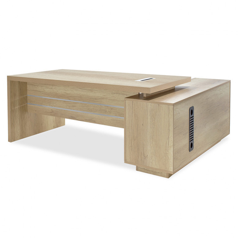 Birou Libon Oak 200x170x75 cm - 2 | YEO