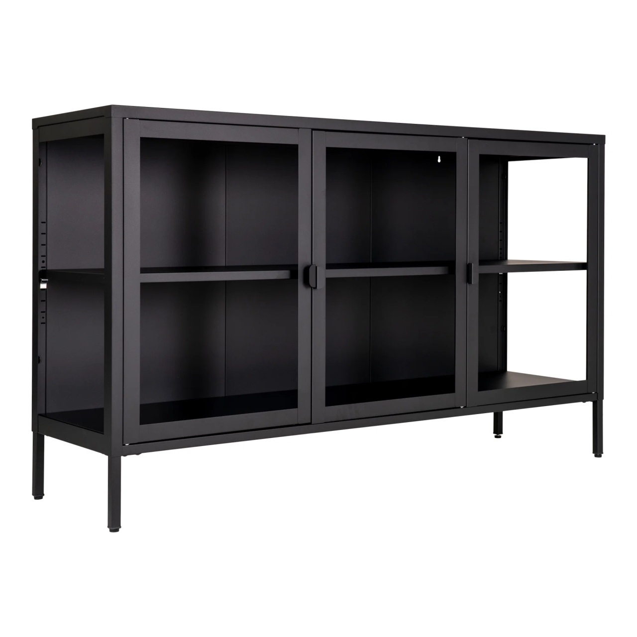 Bufet Brisbane, Negru, 40x140x85 cm - Imagine 2