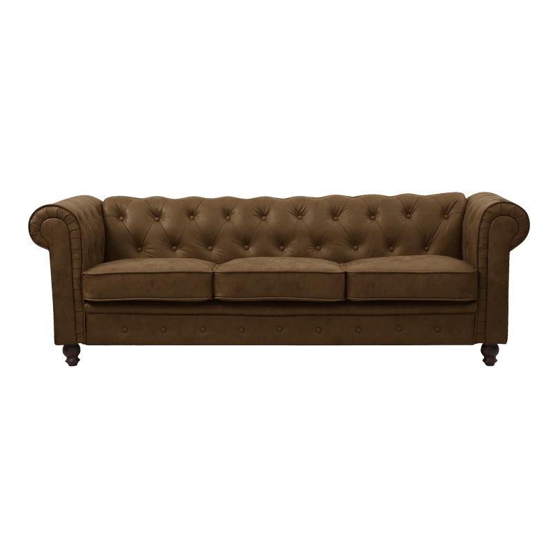 Canapea cu 2 locuri Chesterfield Maro 203x84x67 cm