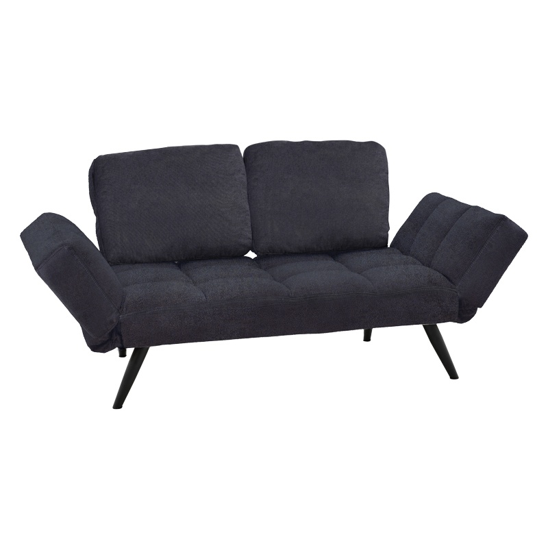 Canapea extensibila 3 locuri, Pako World, Jackie, Antracit-Negru, 190x78x75 cm