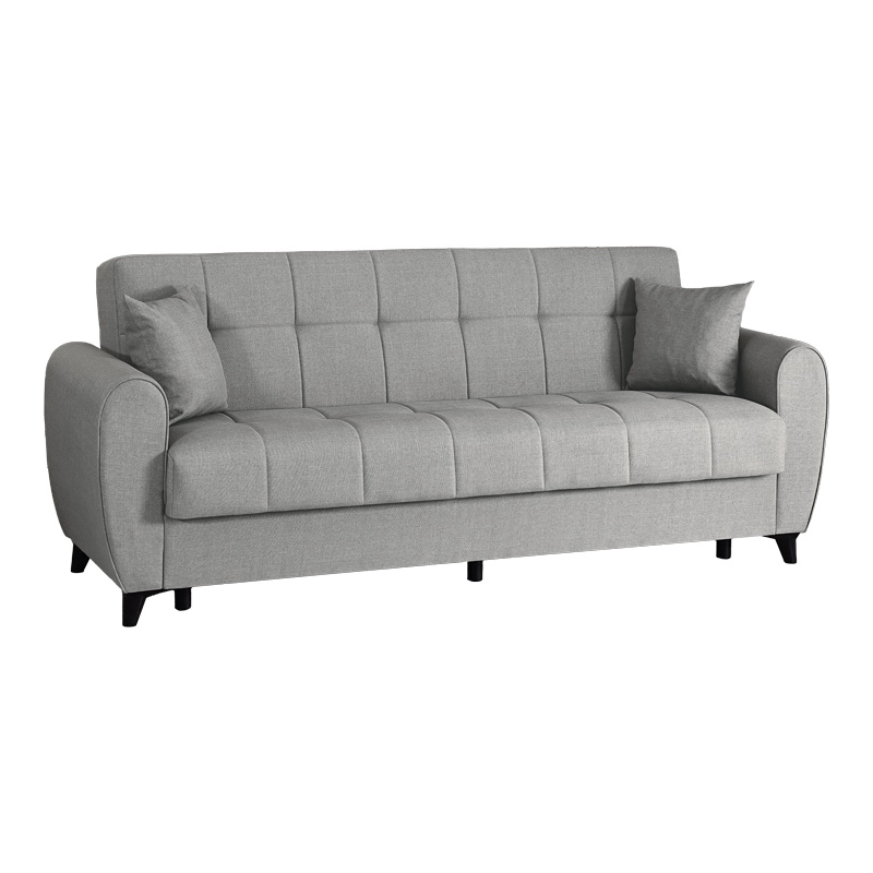 Canapea extensibila cu 3 locuri si spatiu de depozitare, Lincoln, Pako, Gri deschis 226x84x93 cm - 2