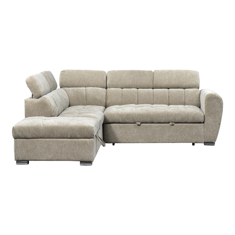 Coltar drapta extensibil cu depozitare, Nuvora, Pako, Bej 244x225x79 cm - 5