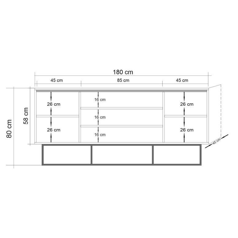 Comodă Quantum, Pin atlantinc- Negru - 5 | YEO