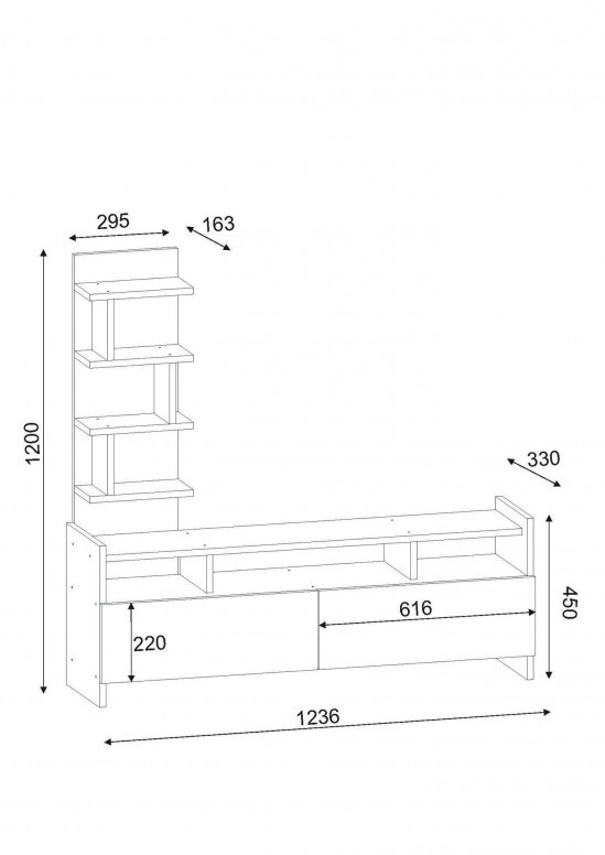 Comoda TV Aldora - Alb, Walnut - 3 | YEO