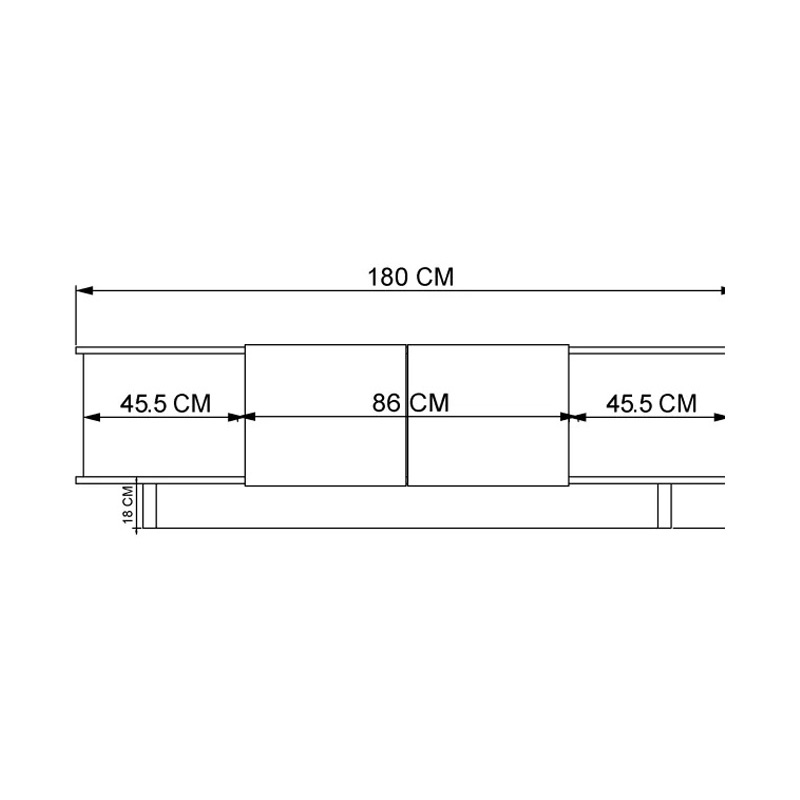 Comoda TV Aramos, Pako World, Antracit-Stejar, 180x33x50 cm