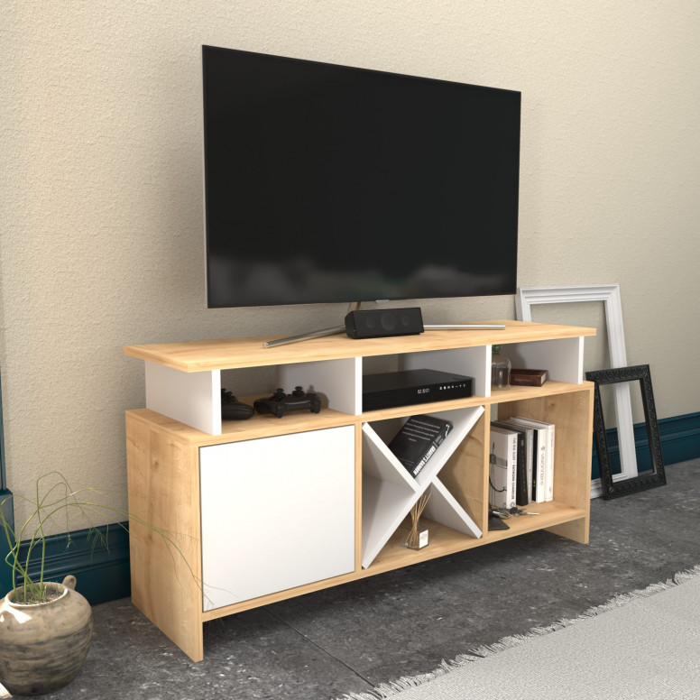 Comoda TV Auburn - Oak, Alb - 1 | YEO