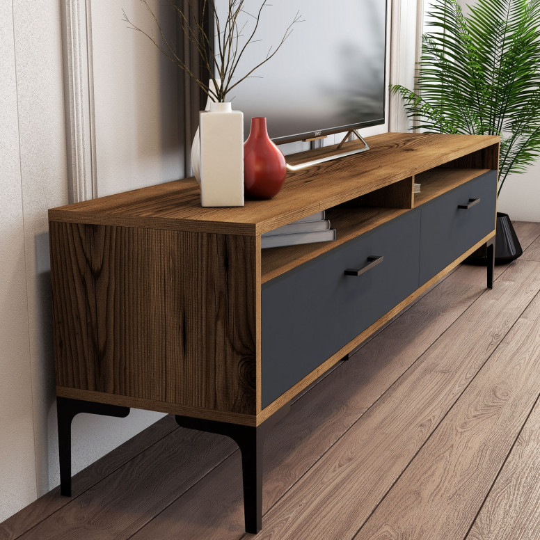 Comoda TV Istanbul - Walnut, Antracit - 3 | YEO