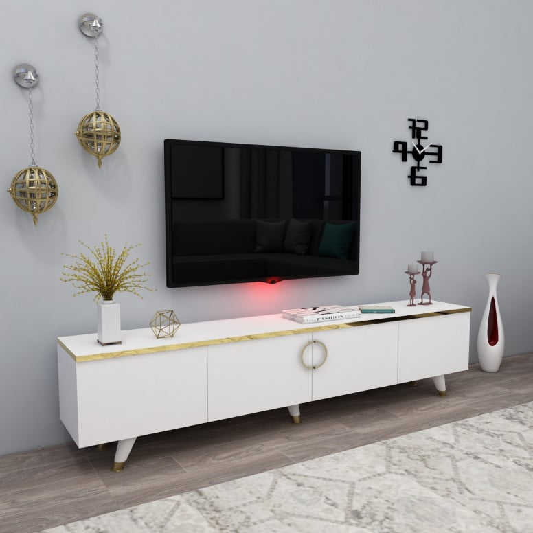 Comoda TV Luxia - Alb, Gold