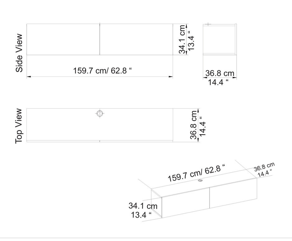 Comoda TV Poling - Alb, Walnut - 5 | YEO