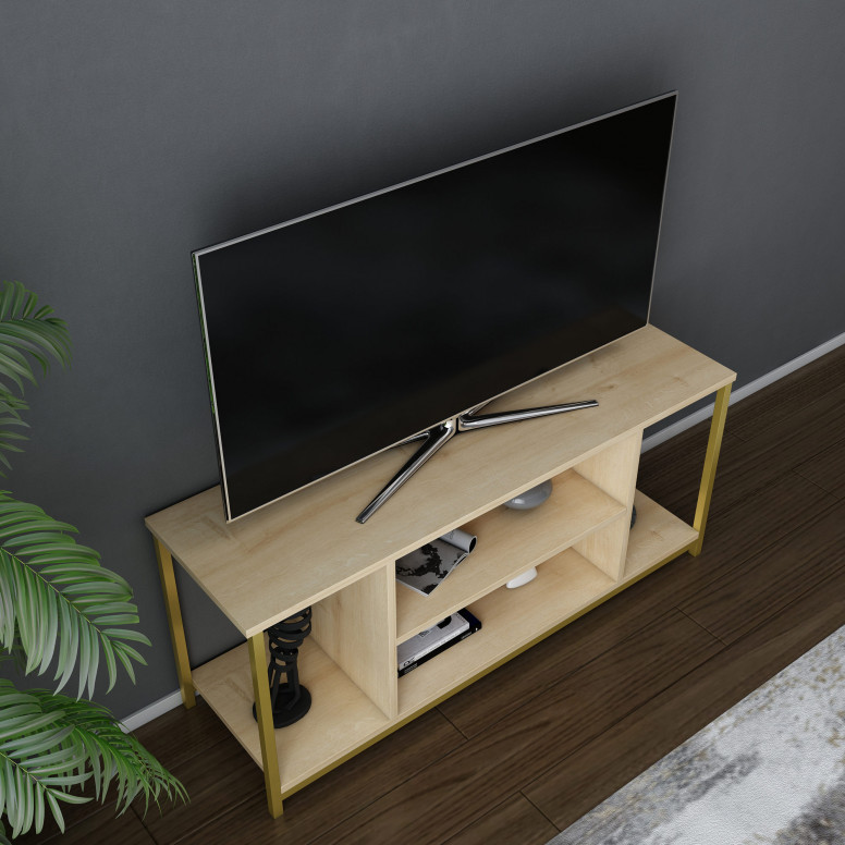 Comoda TV Rinaldo - Oak, Gold - 1 | YEO