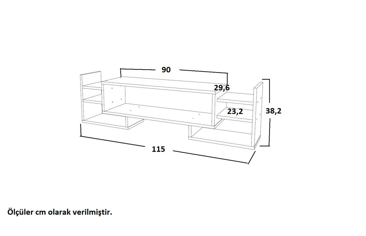 Comoda TV Sema - Alb, Walnut - 4 | YEO